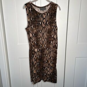 Sunday in Brooklyn Anthropologie Sleeveless Snake Print Dress NWT Womens Size XL